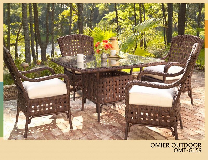 Omier Product list - High grade 5-Piece Wicker Dining furniture garden rattan package furniture OMR-G159