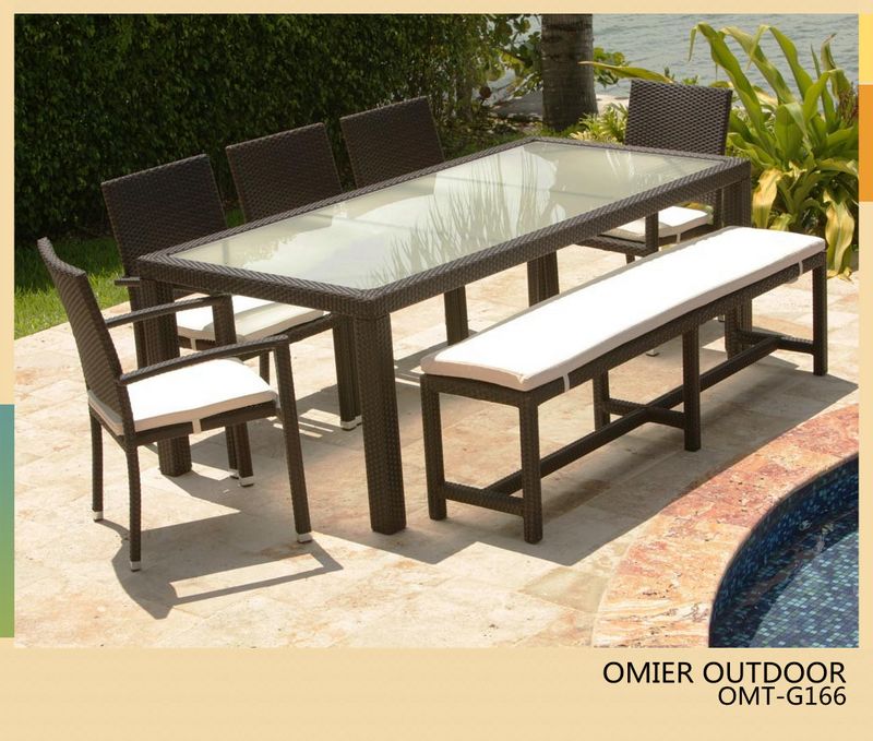 Omier Product list - Metropolitan Living Rattan Dining table and chairs furniture OMR-G166